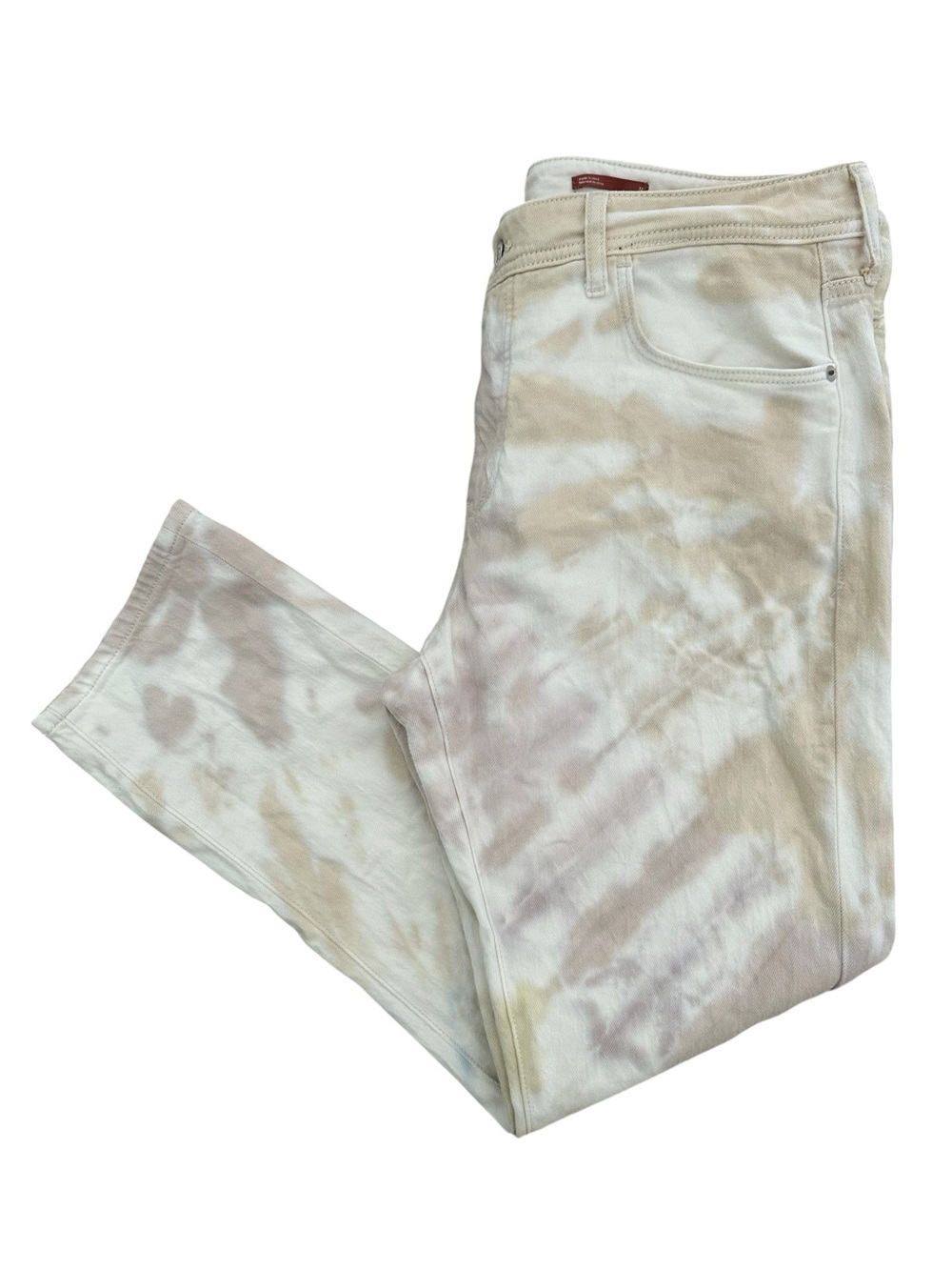 Anthropologie Pilcro Women’s 32 Slim Boyfriend Crop Neutral Pastel Tie-Dye Jeans